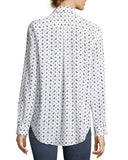 Equipment Signature Silk Blouse in Bright White/Multi with Moons and Stars