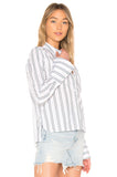Equipment Huntley Blouse in Bright White/Cool Breeze