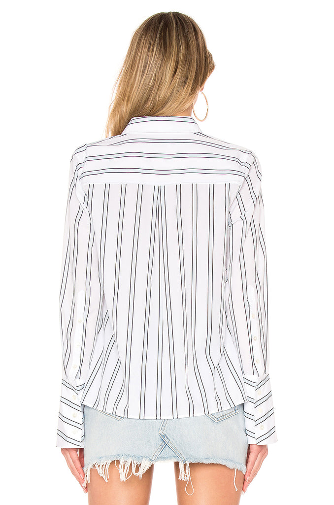 Equipment Huntley Blouse in Bright White/Cool Breeze