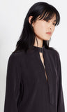 Janelle Silk Blouse in True Black