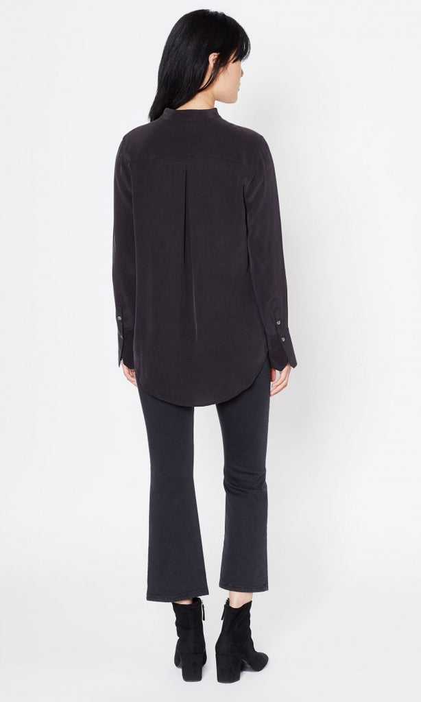 Janelle Silk Blouse in True Black