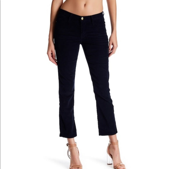 Frame Le High Straight-Leg Corduroy Pants in Deep Blue Dive