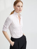 Frank & Eileen Barry Crinkle Shirt in Pink/White Stripe