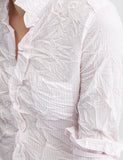 Frank & Eileen Barry Crinkle Shirt in Pink/White Stripe