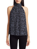 Joie Erola Leopard Print Halter Top in Midnight