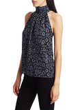 Joie Erola Leopard Print Halter Top in Midnight