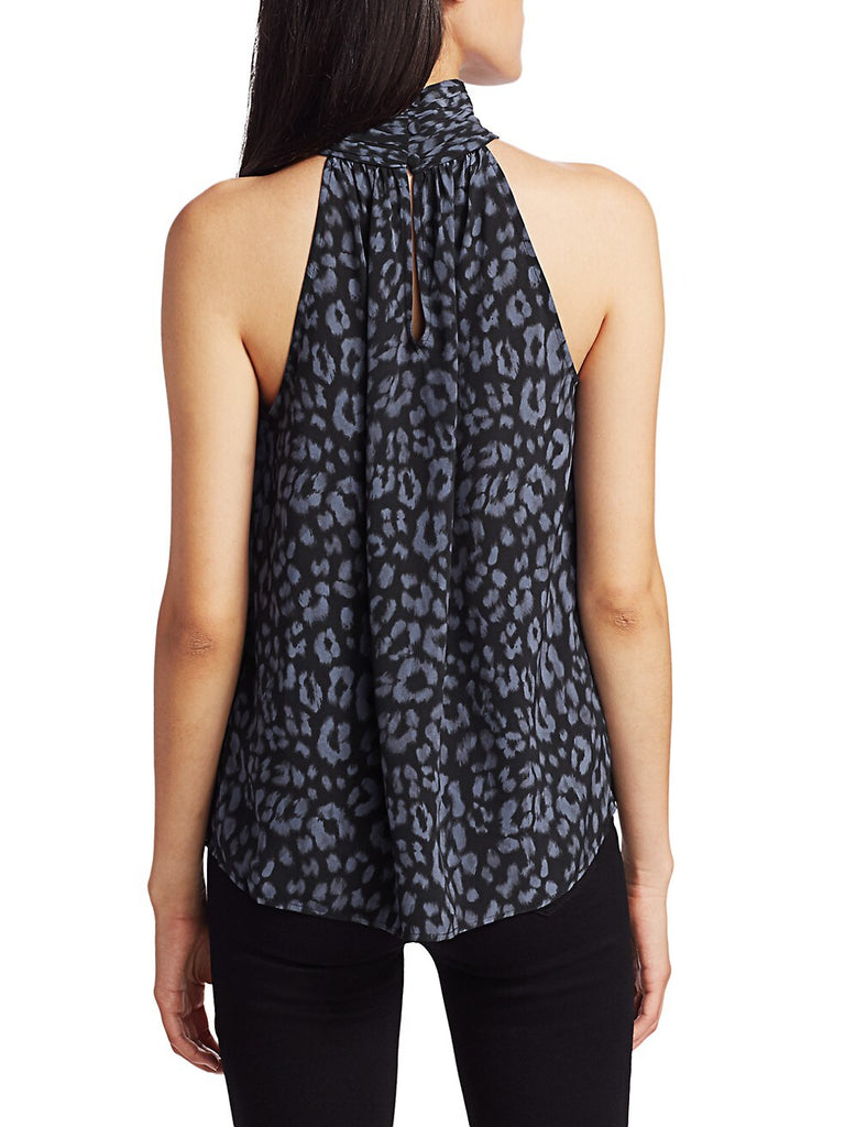 Joie Erola Leopard Print Halter Top in Midnight