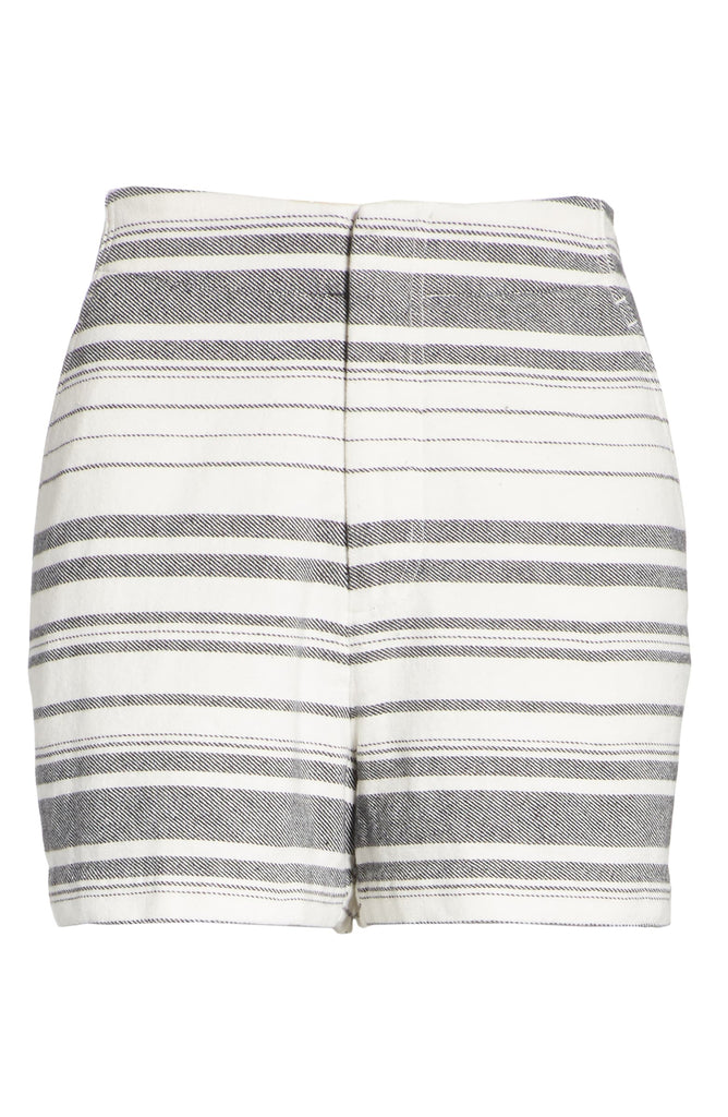 Joie Brusha Stripe Cotton Twill Shorts in Caviar