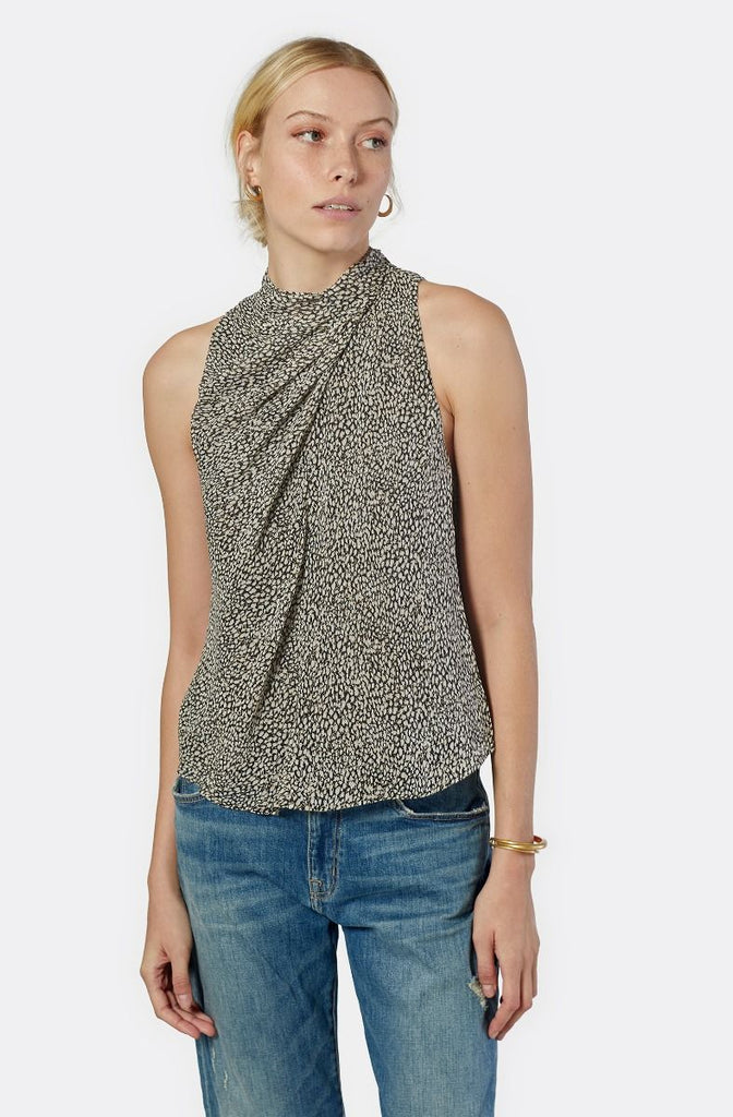 Joie Paul Sleeveless Silk Top in Caviar