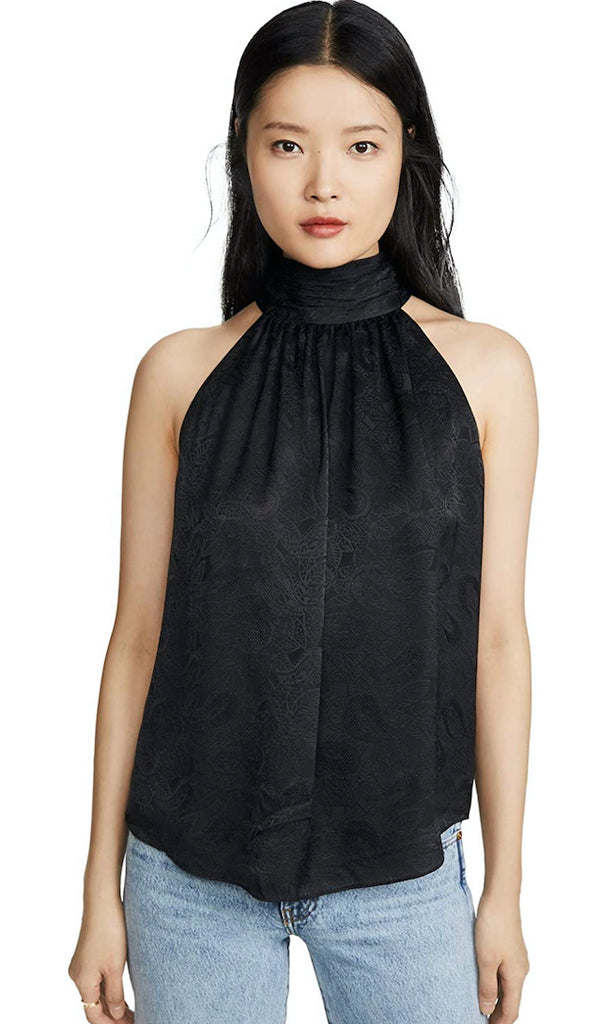 Joie Erola B Halter Top in Caviar