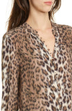 Joie Tariana Leopard-Print Blouse in Light Taupe