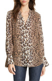 Joie Tariana Leopard-Print Blouse in Light Taupe