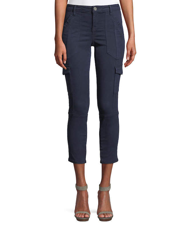 Joie Okana Cropped Cargo Pants in Navy