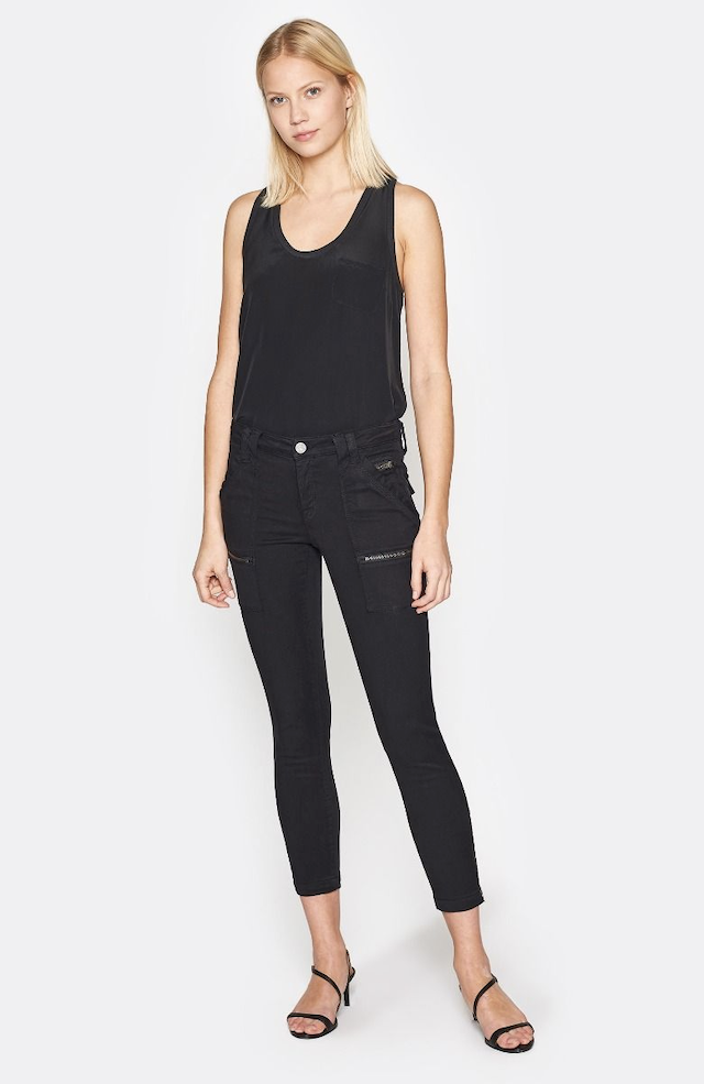 Joie Park Skinny Coated Pant in Caviar