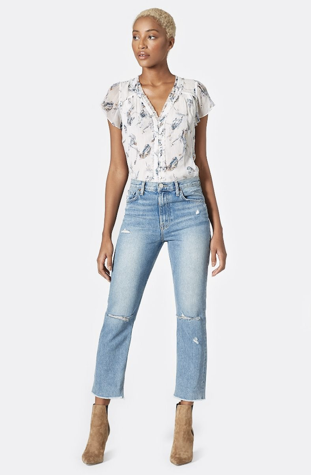 Joie Saesha Silk Top in Porcelain