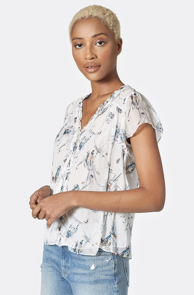 Joie Saesha Silk Top in Porcelain