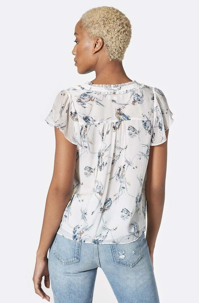 Joie Saesha Silk Top in Porcelain