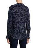 Joie Tariana Leopard-Print Button-Down Top in Midnight
