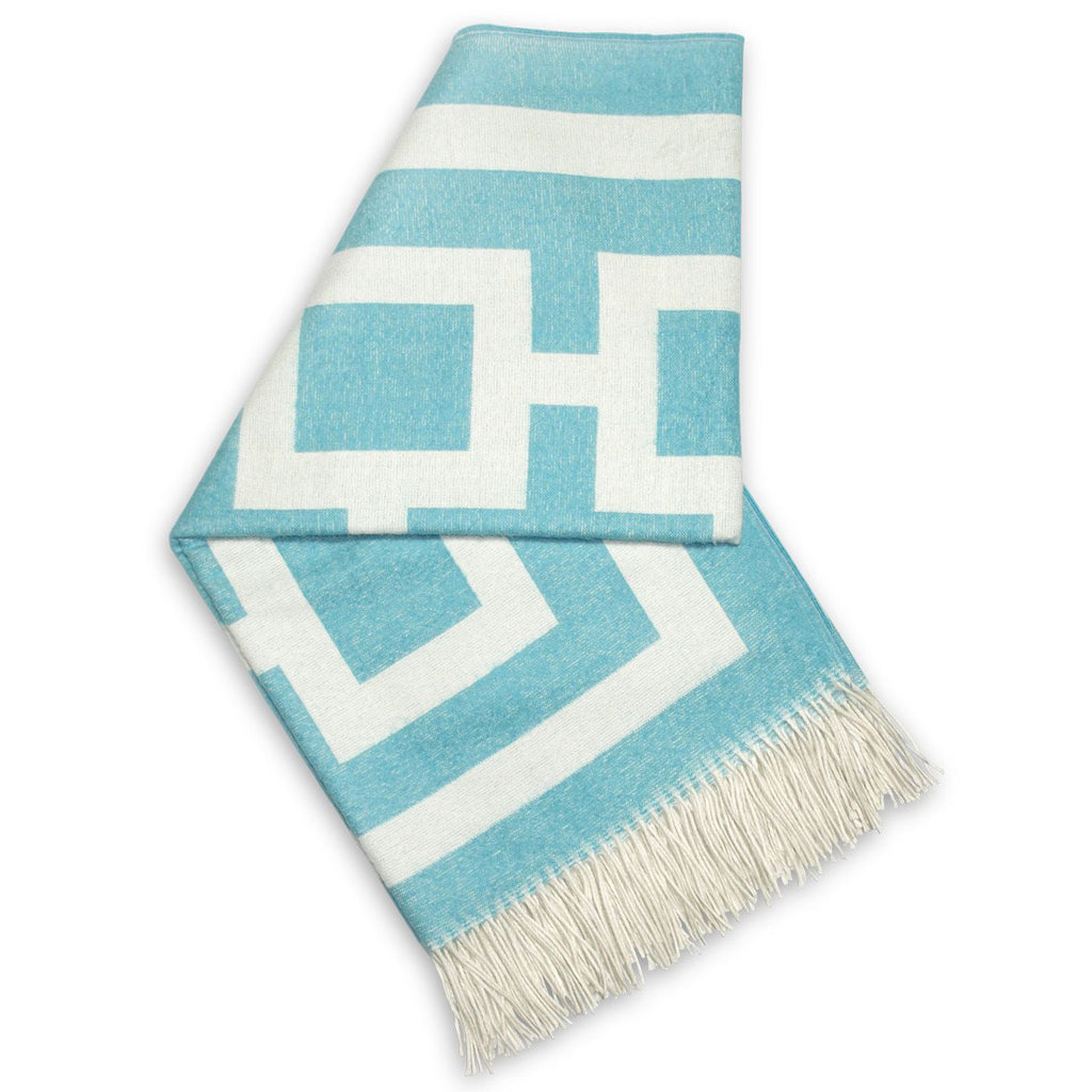 Jonathan Adler - Nixon Throw Blanket in Turquoise