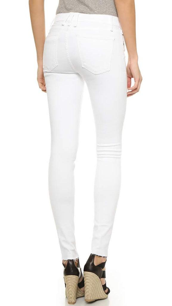 McGuire Denim Newton Skinny Jeans with Raw Hem in White Moon