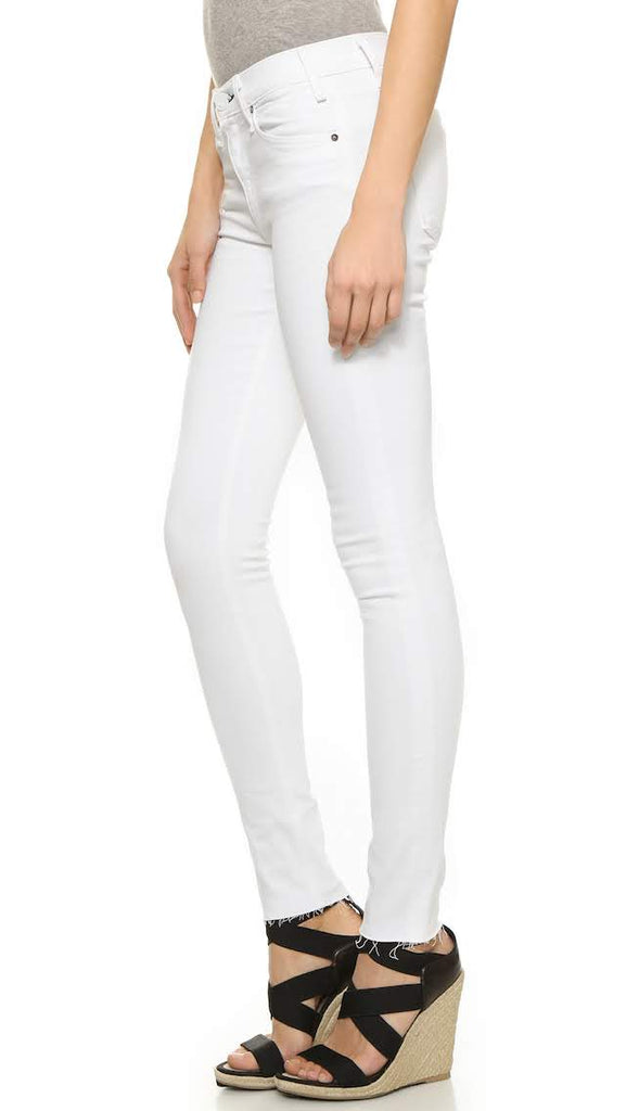 McGuire Denim Newton Skinny Jeans with Raw Hem in White Moon
