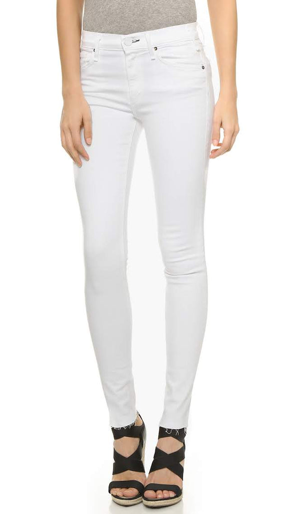 McGuire Denim Newton Skinny Jeans with Raw Hem in White Moon