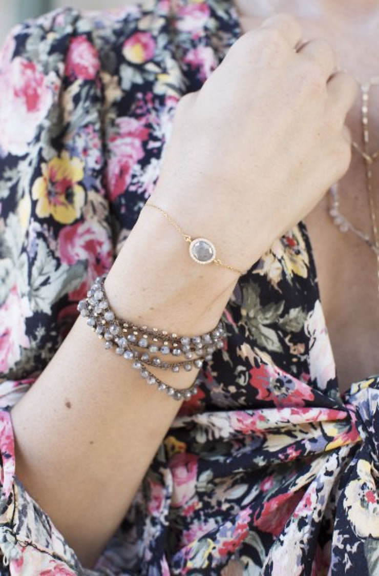 Native Gem Insight Bracelet in Smokey Gray Quartz