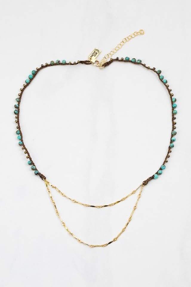 Native Gem Juniper Drape Choker in Turquoise