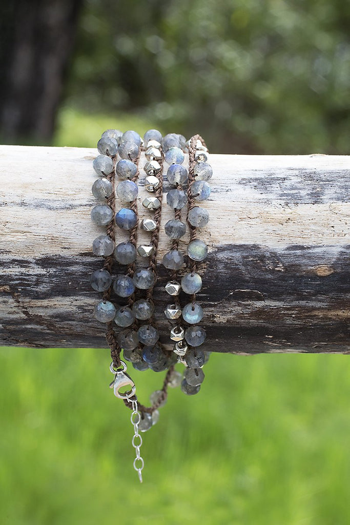 Native Gem Labradorite Sterling Silver Wrap-Necklace