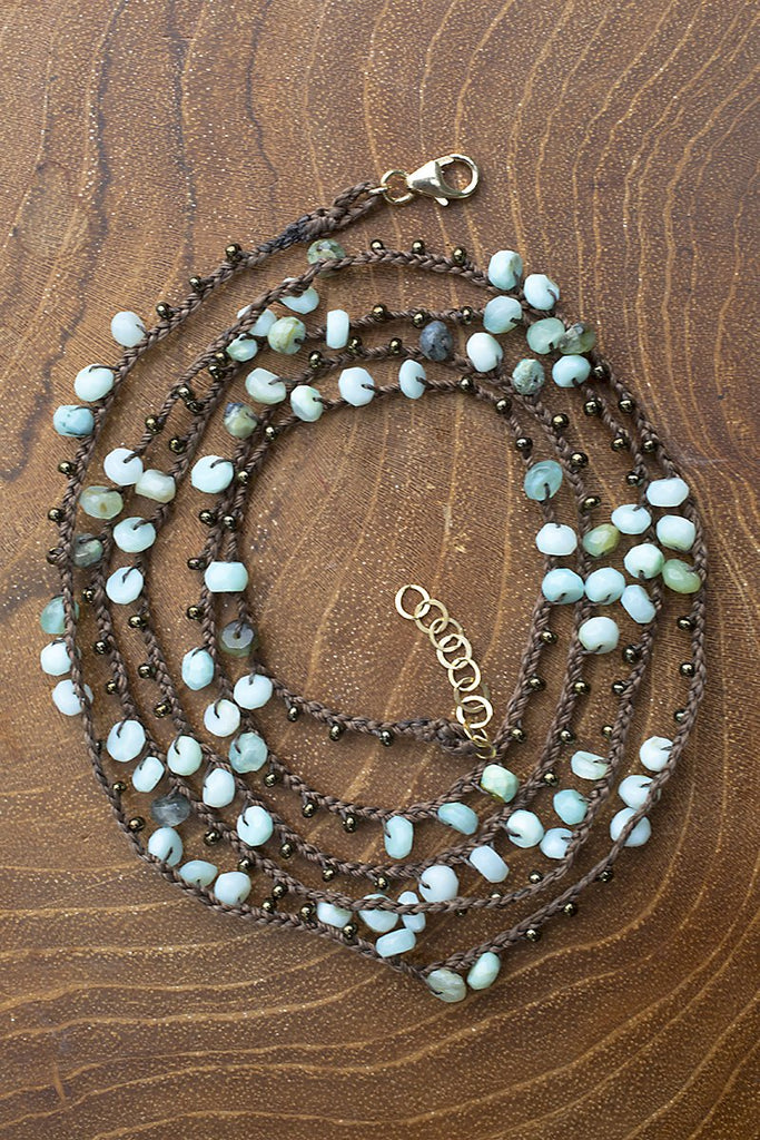 Native Gem Oceans Wrap/Necklace with Peruvian Opal