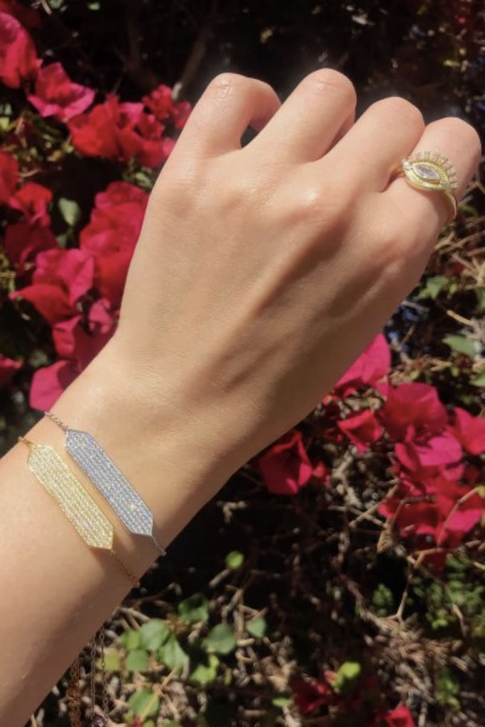 Native Gem Sterling Silver ID Bracelet