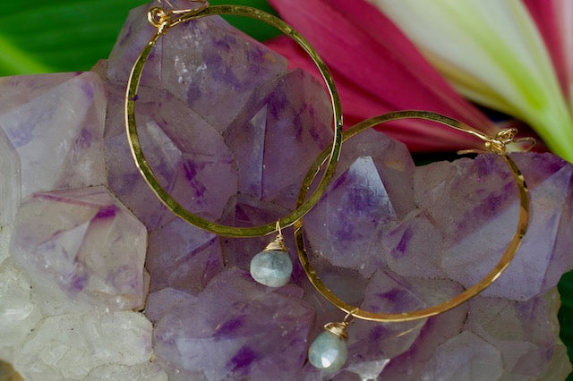 Native Gem Small Gold Hoop with Andalusite