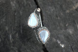 Native Gem Rainbow Moonstone Hammered Hoops