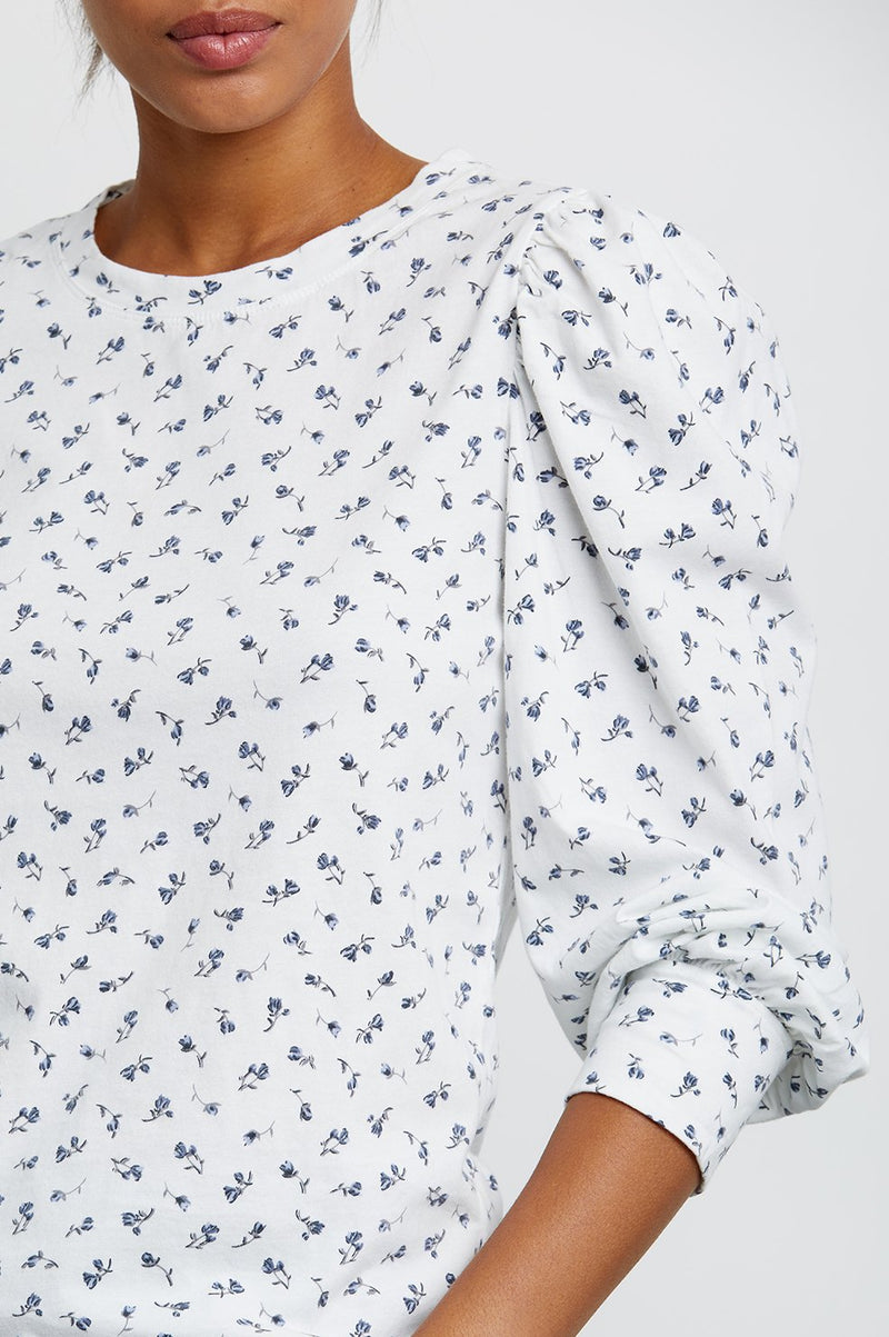 Rails Emilia Puff Sleeve Tee in Indigo Buds