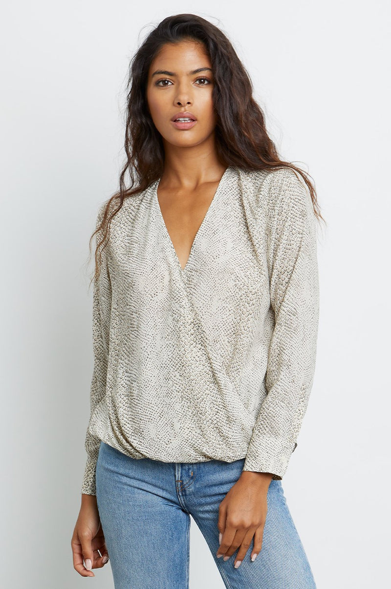 Rails Hillary Blouse in Cream Snakeskin