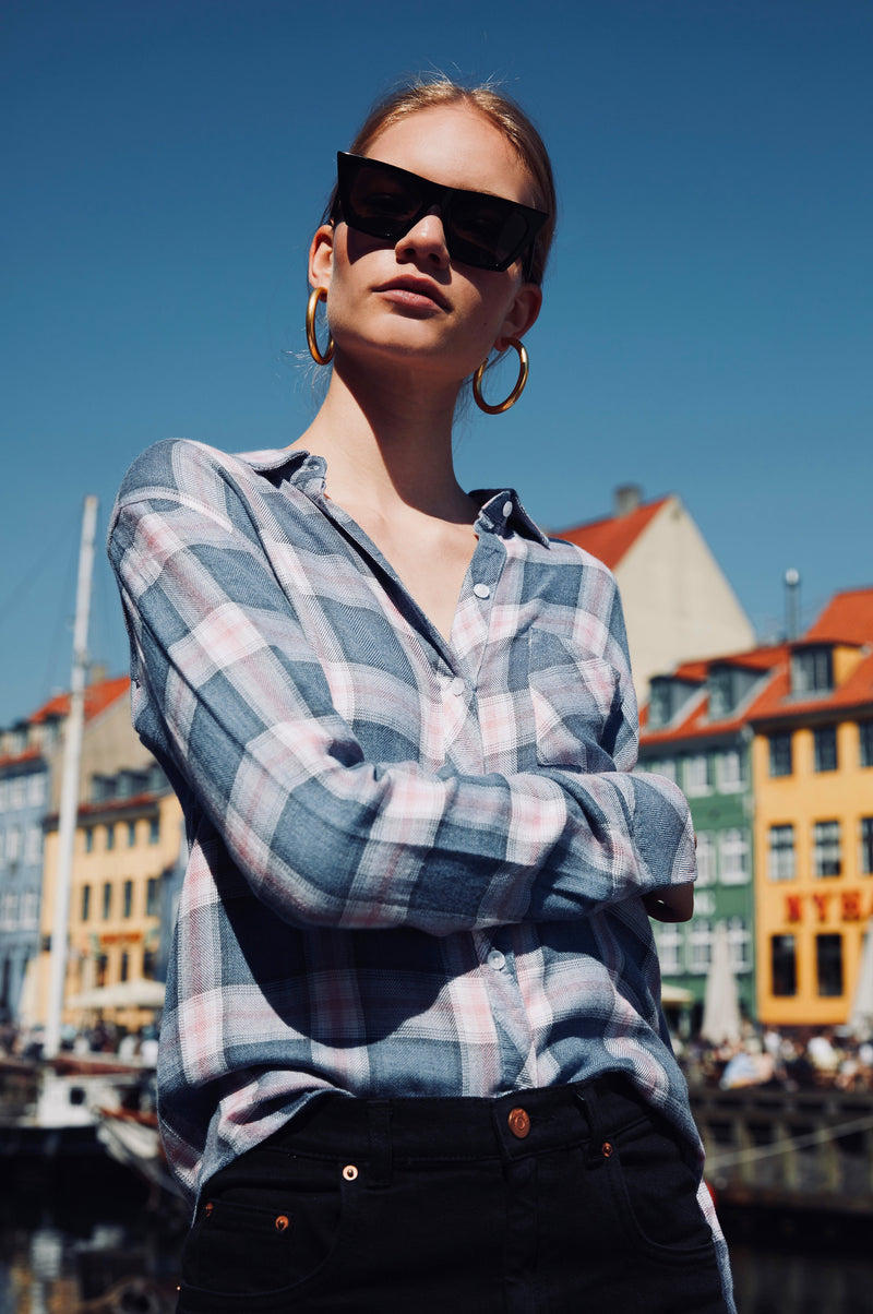 Rails Hunter Button Down Blouse in Indigo Berry