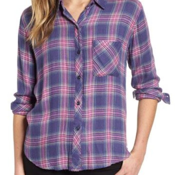 Rails Hunter Button Down Shirt in Wisteria Pink