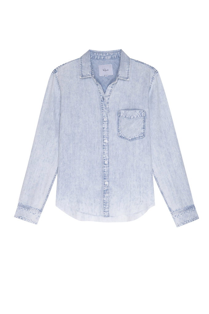 Rails Ingrid Raw Light Acid Wash Button Down Shirt