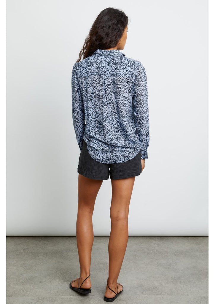Rails Josephine Button Down Blouse in Blue Lynx