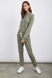 Rails Kingston Sweatpants in Olive with Embroidered Ivory Stars
