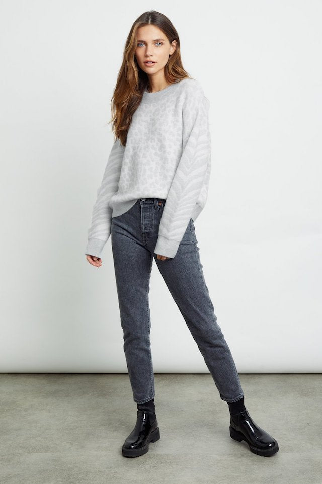 Rails Lana Sweater in Ivory Grey Mixed Animal
