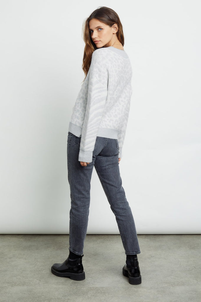 Rails Lana Sweater in Ivory Grey Mixed Animal