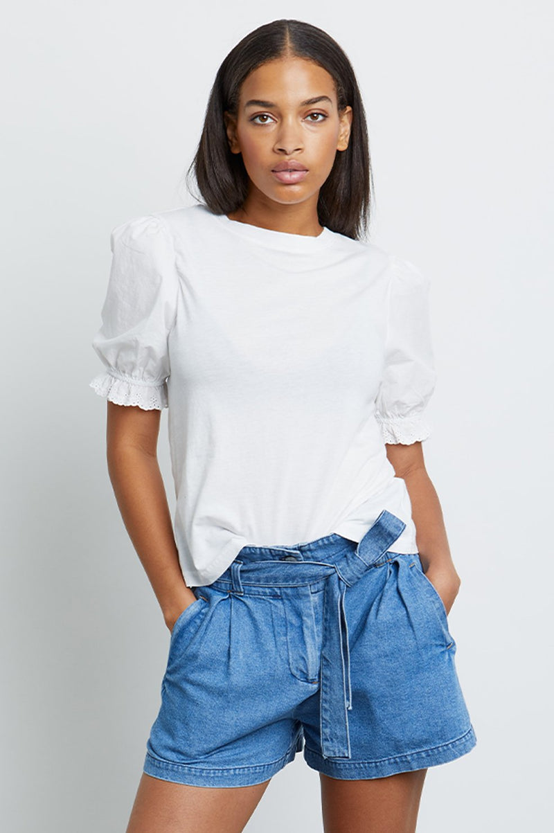 Rails Laurel Puff Sleeve Tee in White