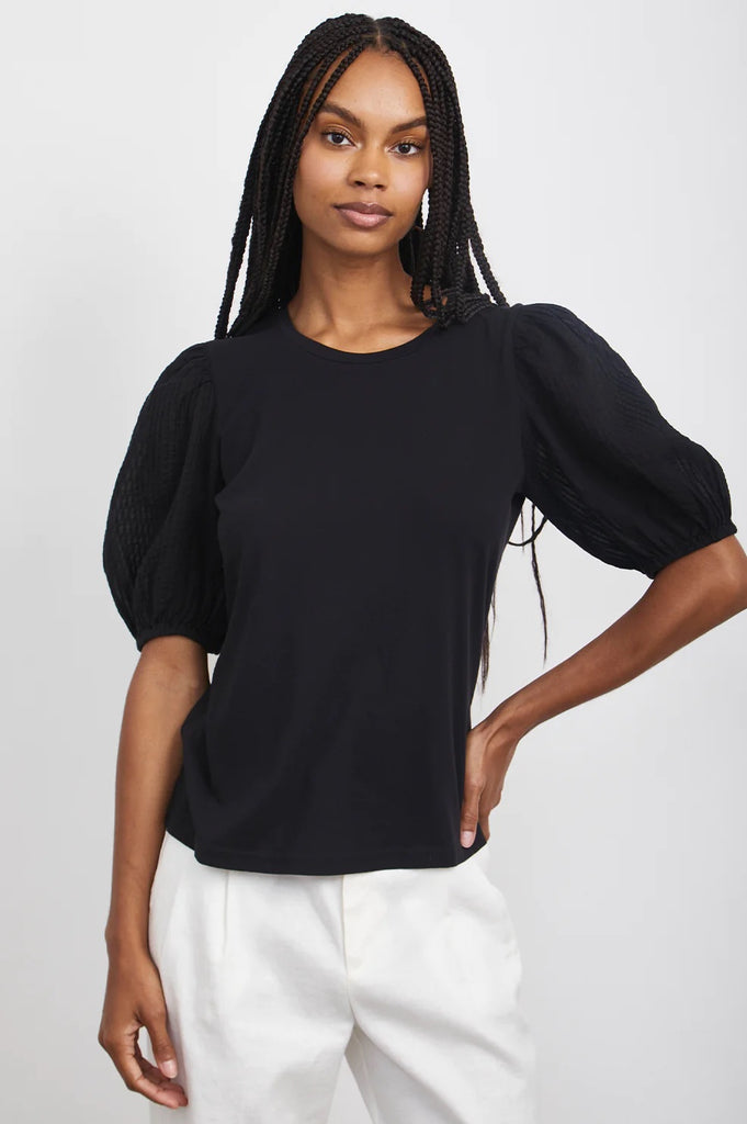 Rails Liza Black Pintuck Blouse