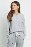 Rails Callahan Sweatshirt in Melange Grey with Black Hearts