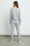Rails Oakland Sweatpants in Melange Grey with Black Hearts