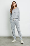 Rails Oakland Sweatpants in Melange Grey with Black Hearts