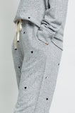 Rails Oakland Sweatpants in Melange Grey with Black Hearts