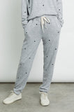 Rails Oakland Sweatpants in Melange Grey with Black Hearts