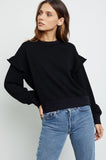 Rails Pauline Ruffled Sweatshirt in Black